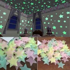 3D Stars Glow In The Dark Wall Stickers Luminous Fluorescent Wall Stickers Ceiling Home Decor