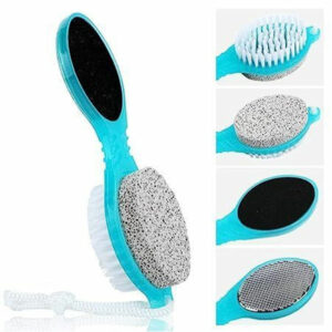 4 in 1 Pedicure Tool Foot Scrubber Brush Foot File Callus Remover with Foot Rasp, Pumice Stone