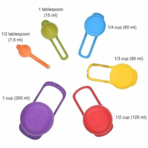Measuring Cup & Spoon 6Pcs Set Colorful Plastic