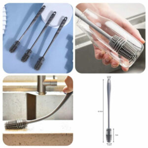 Silicone Bottle Cleaning Brush with Long Handle Ideal for Glass and Plastic Bottles Water Bottle Cleaner Brush