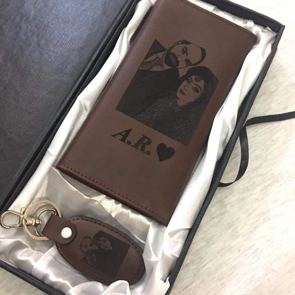 Customize Picture Engraved Long Coat Wallet*