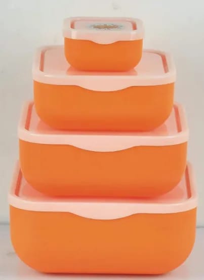 4pcs set food storage,square bowl set