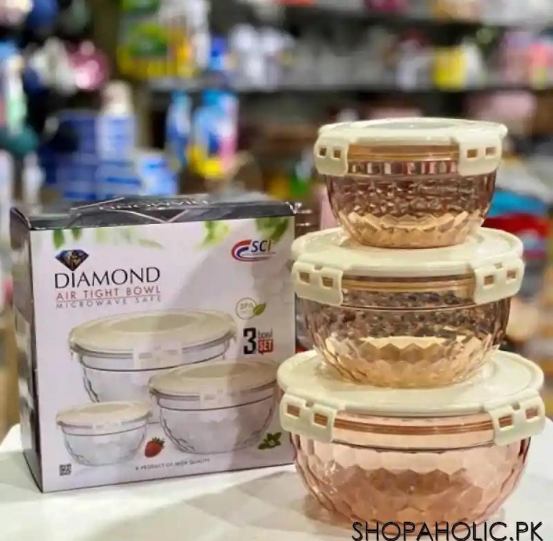 Diamond Airtight Bowl 3 Pcs set - Image 3