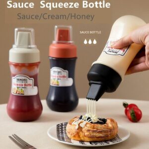 Plastic Squeeze Condiment Bottle with 5-Hole Dispenser - Oval-Shaped, Ideal for Tomato Sauce