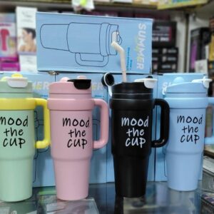 Large Capacity Insulated Water Bottle Ice King Straw Cup Men's Women's New High Aesthetic Handle Cup Beverage Container
