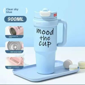 Large Capacity Insulated Water Bottle Ice King Straw Cup Men's Women's New High Aesthetic Handle Cup Beverage Container