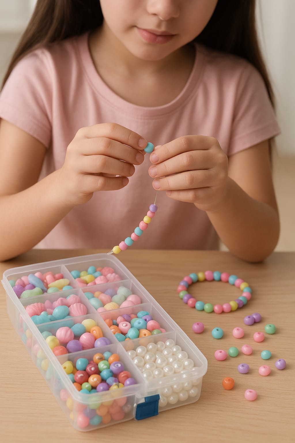 "Colorful DIY Beads Kit – A fun collection of beads in different shapes and colors, perfect for making bracelets and creative jewelry." - Image 2