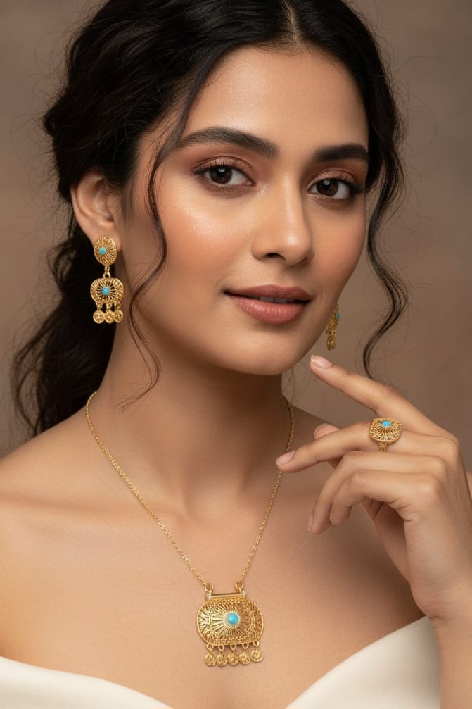 China gold plated locket set - Image 3