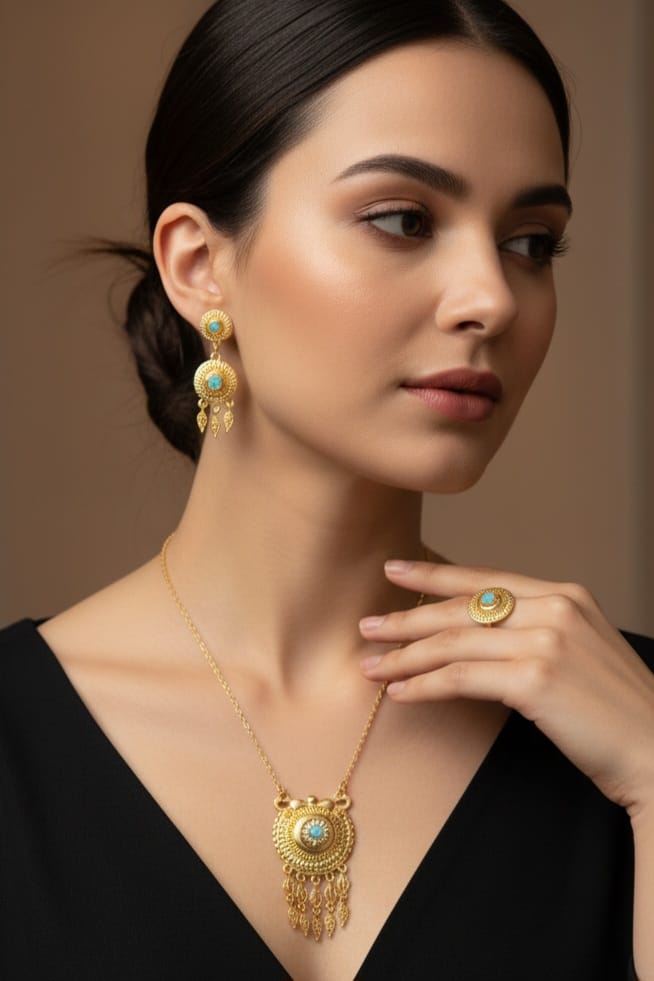 China gold plated locket set - Image 4