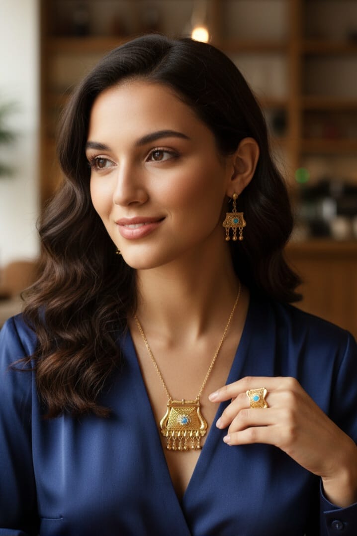 China gold plated locket set - Image 5