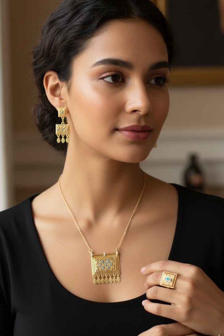 China gold plated locket set - Image 2