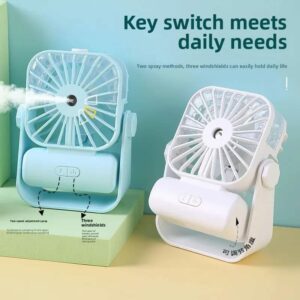 Portable Rechargeable Summer Fan Online Spray Colorful Desktop Mini Fan