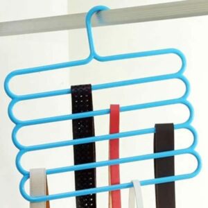 *Techmanistan Random Color - 5 Layers Plastic Hanger, Wardrobe Space Saving, Multifunctional Hanger*