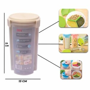 Marshal Storage Jar 3 Portion Airtight Storage Jar snacks jar Dry Fruits Jar
