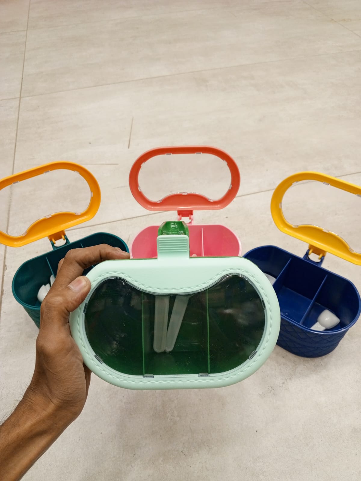 Plastic 3 In 1 Masala Box for Kitchen , Spice Boxes * - Image 3