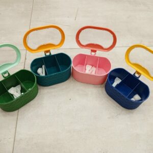 Plastic 3 In 1 Masala Box for Kitchen , Spice Boxes *