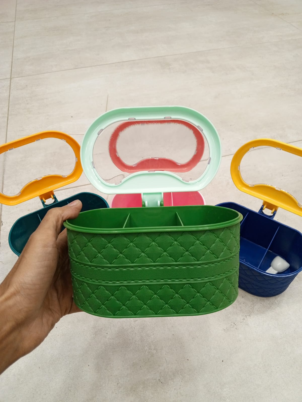 Plastic 3 In 1 Masala Box for Kitchen , Spice Boxes * - Image 2