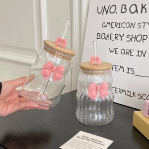 Glass with Lid and Straw