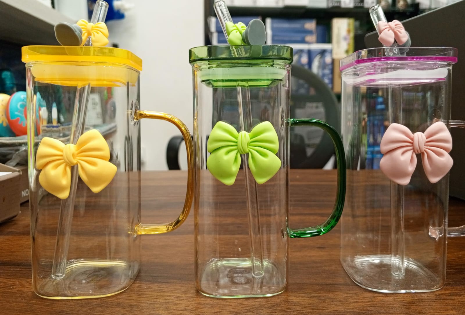 Cute Bow Glass Cup – Hey Shoppers