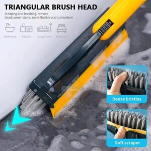 2 in 1 Floor Brush Scrubber with Long Handle Grout Brush