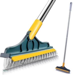 2 in 1 Floor Brush Scrubber with Long Handle Grout Brush