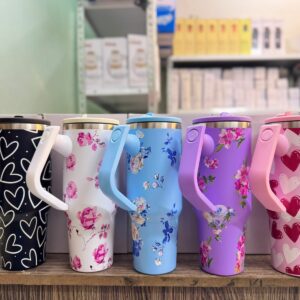 *40oz Rotatable Handle Sipper Tumblers With Straw