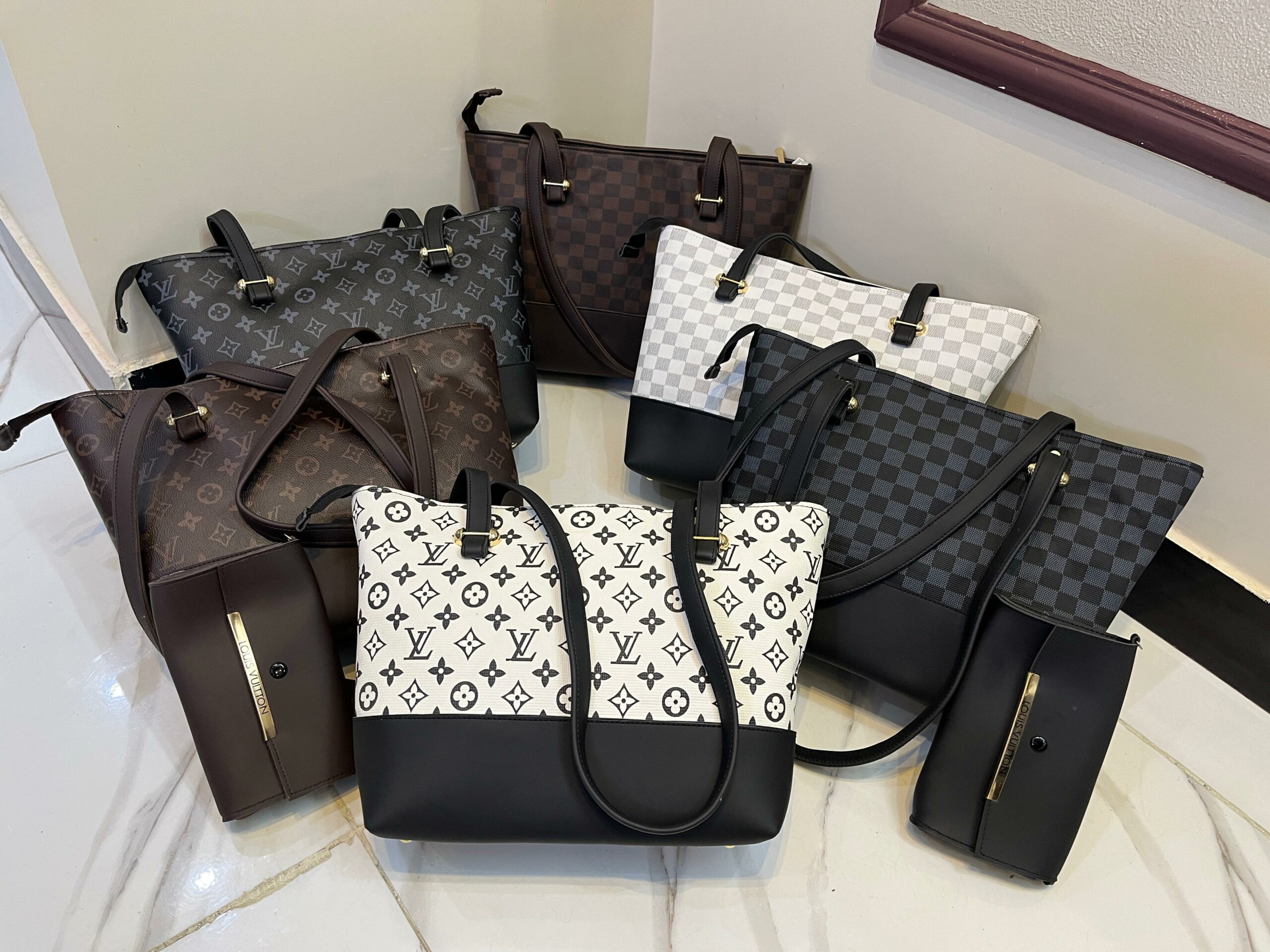 Lv High Quality Tote Bag With Clutch Wallet Bigsize - Image 3
