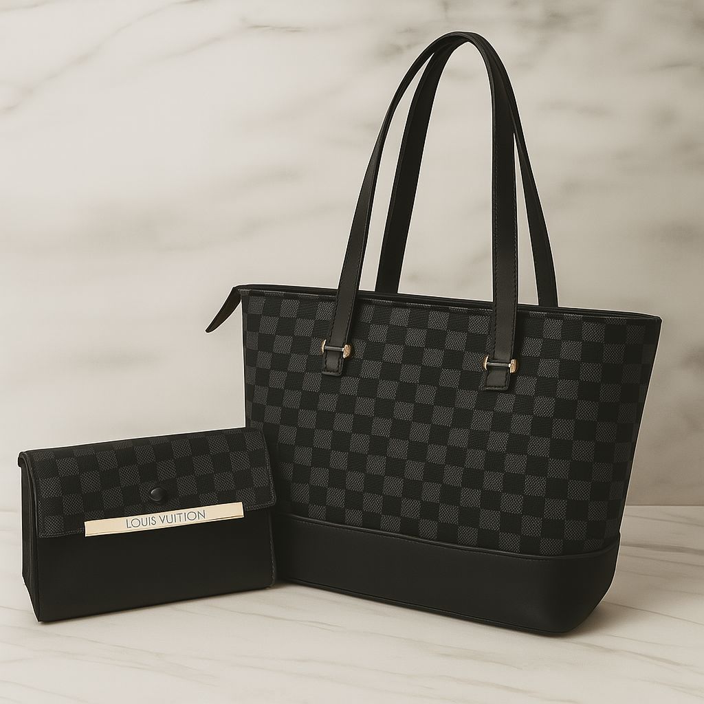 Lv High Quality Tote Bag With Clutch Wallet Bigsize - Image 4