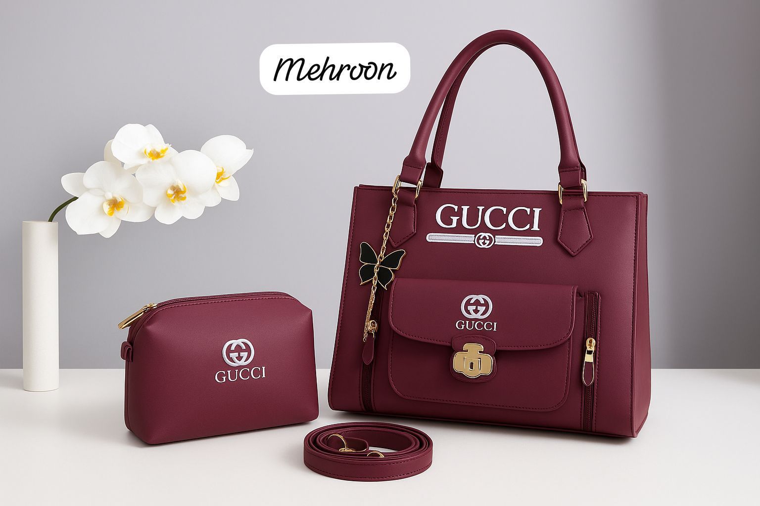 GUCCI 2 pec Stylish Shoulder Bag - Image 5