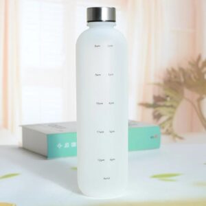 Water Bottle 1000ML Plastic Water Cup with Lid Frosted Drinking Bottle for Girls