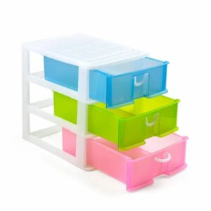 Colorful 3-Tier Stackable Storage Drawers – Multipurpose Cabinet Organizer for Home