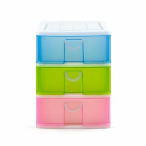 Colorful 3-Tier Stackable Storage Drawers – Multipurpose Cabinet Organizer for Home