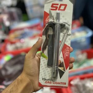 Metallic Gas Stove Spark Lighter with Bonus Knife – Silver