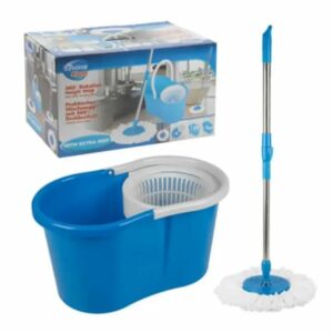 [360 Degree] Magic Spin Mop Bucket with Stainless Steel Rod For Home Cleaning