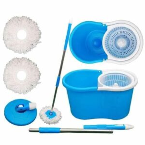 [360 Degree] Magic Spin Mop Bucket with Stainless Steel Rod For Home Cleaning