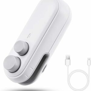 Mini Seal Machine, 2 in 1 USB Rechargeable Magnetic Heat Sealing & Cutting, Portable Handheld