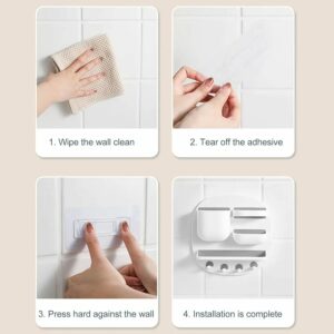 Plastic Wall Mount Organizer,Wall Mount Storage Box Enlarged Capacity Disc Shape PP PS Stable Firm Nail Installation Self Adhesive holder