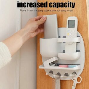 Plastic Wall Mount Organizer,Wall Mount Storage Box Enlarged Capacity Disc Shape PP PS Stable Firm Nail Installation Self Adhesive holder