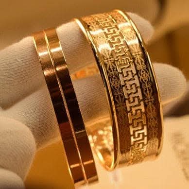 China gold plated 3 piece bangle set - Image 3