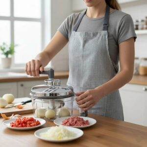 2.5 Litre  Transparent Acrylic Multi-Gear 360° Rotatable Smooth Chopper  with 3 Different chopping  Blade