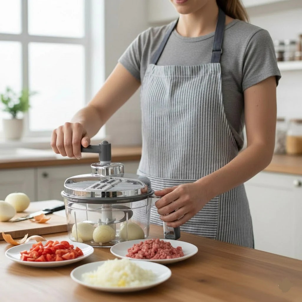 2.5 Litre Transparent Acrylic Multi-Gear 360° Rotatable Smooth Chopper with 3 Different chopping Blade