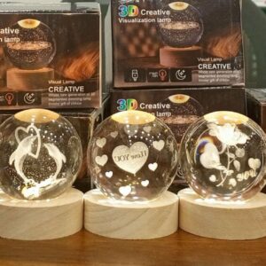 LE 3D Galaxy Crystal Ball Lamp – Night Light Decor