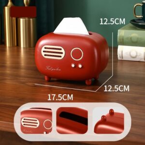 Retro Radio Tissue Box – Vintage Desktop Napkin Holder