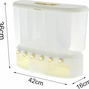 6-Grid Rice & Grain Storage Bucket – Kitchen Organizer