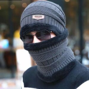 Winter Cap and neck , 2 PCS Winter Beanie Hat Cap Neck Warmer Scarf Set Stylish Knit Skull For Boy/Men