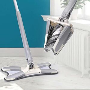 Hands-Free Self-Wringing Flat Mop with Wash & Dry System