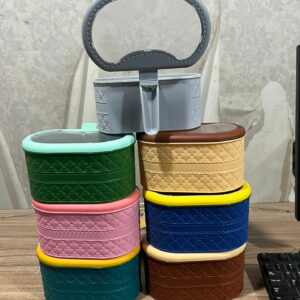 3-Compartment Spice Jar Organizer with Spoon