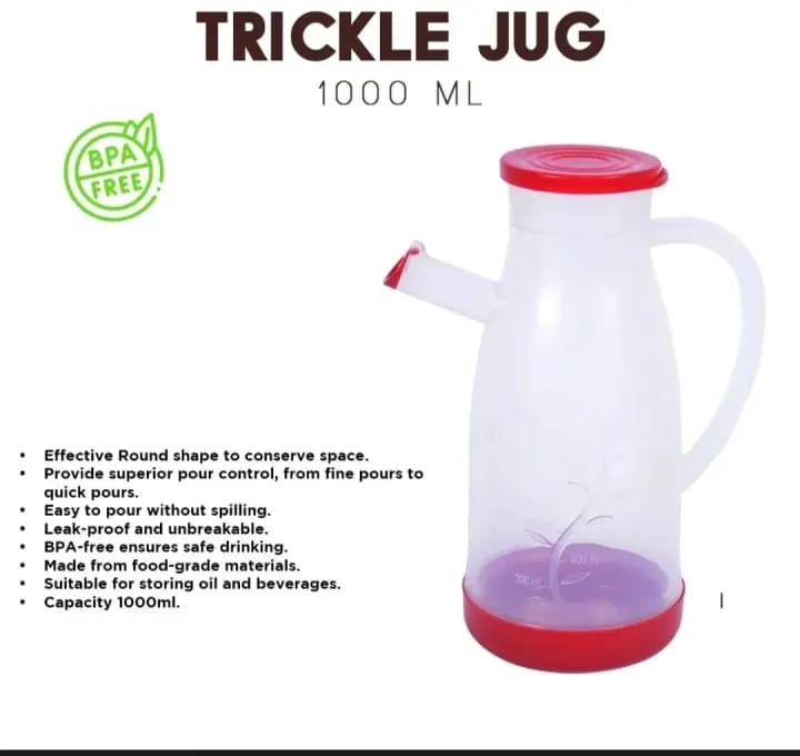 1L Oil & Juice Dispenser Jug – Trickle Pour Design - Image 3