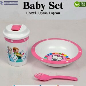 Bright Baby Feeding Set – Bowl, Glass & Spoon