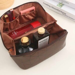 Large Waterproof Cosmetic Bag with Handle & Divider